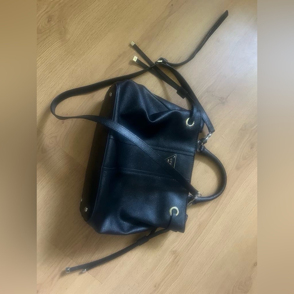 Guess Black Shoulder Bag with Silver Accents - Picture 3 of 8